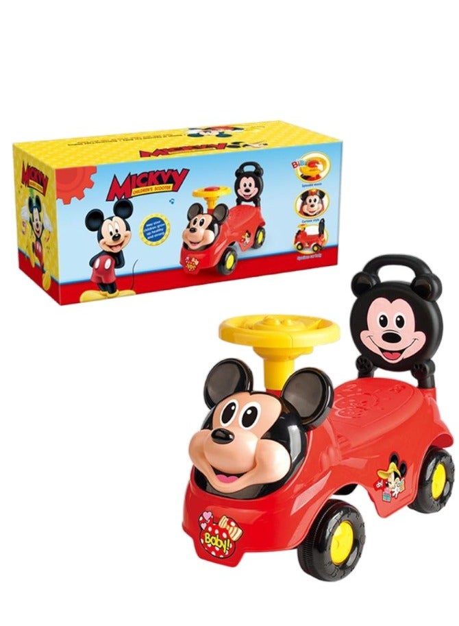 ميكي سيارة دفع رسوم متحركة للركوب على شكل سيارة دفع مع موسيقى ميكي ماوس سيارة دفع للأطفال - Image 3