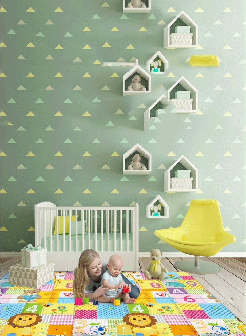 JoyousSto Foldable Baby Play Mat, Waterproof Double-Sided Pattern Babies Playmat for Playpen,Anti-Slip Baby Crawling Play Mat for Indoor and Outdoor for Toddler Boy Girl ,180*100*1 cm - Image 2