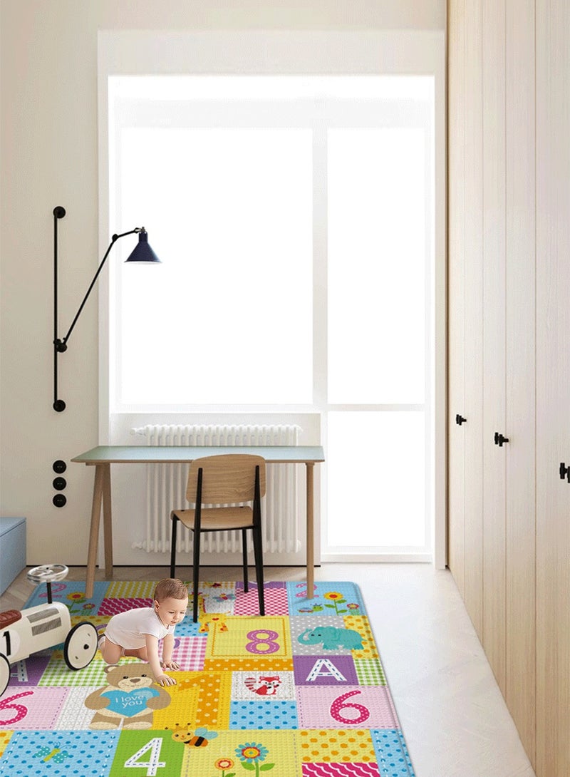 JoyousSto Foldable Baby Play Mat, Waterproof Double-Sided Pattern Babies Playmat for Playpen,Anti-Slip Baby Crawling Play Mat for Indoor and Outdoor for Toddler Boy Girl ,180*100*1 cm - Image 3