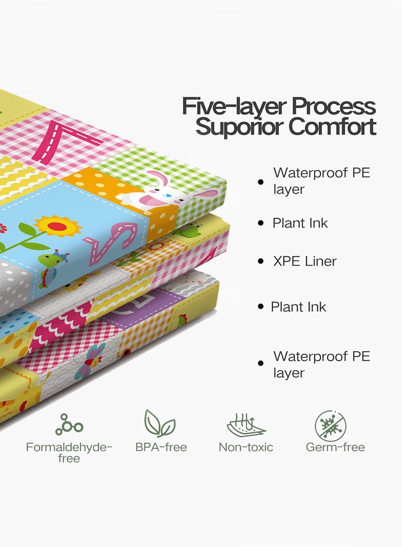 JoyousSto Foldable Baby Play Mat, Waterproof Double-Sided Pattern Babies Playmat for Playpen,Anti-Slip Baby Crawling Play Mat for Indoor and Outdoor for Toddler Boy Girl ,180*100*1 cm - Image 5