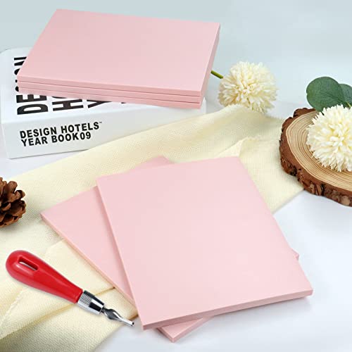 Oopsu 6 Pack 8"x6" Pale Pink Rubber Stamp Carving Blocks Rubber Carved Brick Soft Rubber Linoleum Block for Craft Project - Image 5