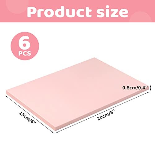 Oopsu 6 Pack 8"x6" Pale Pink Rubber Stamp Carving Blocks Rubber Carved Brick Soft Rubber Linoleum Block for Craft Project - Image 2