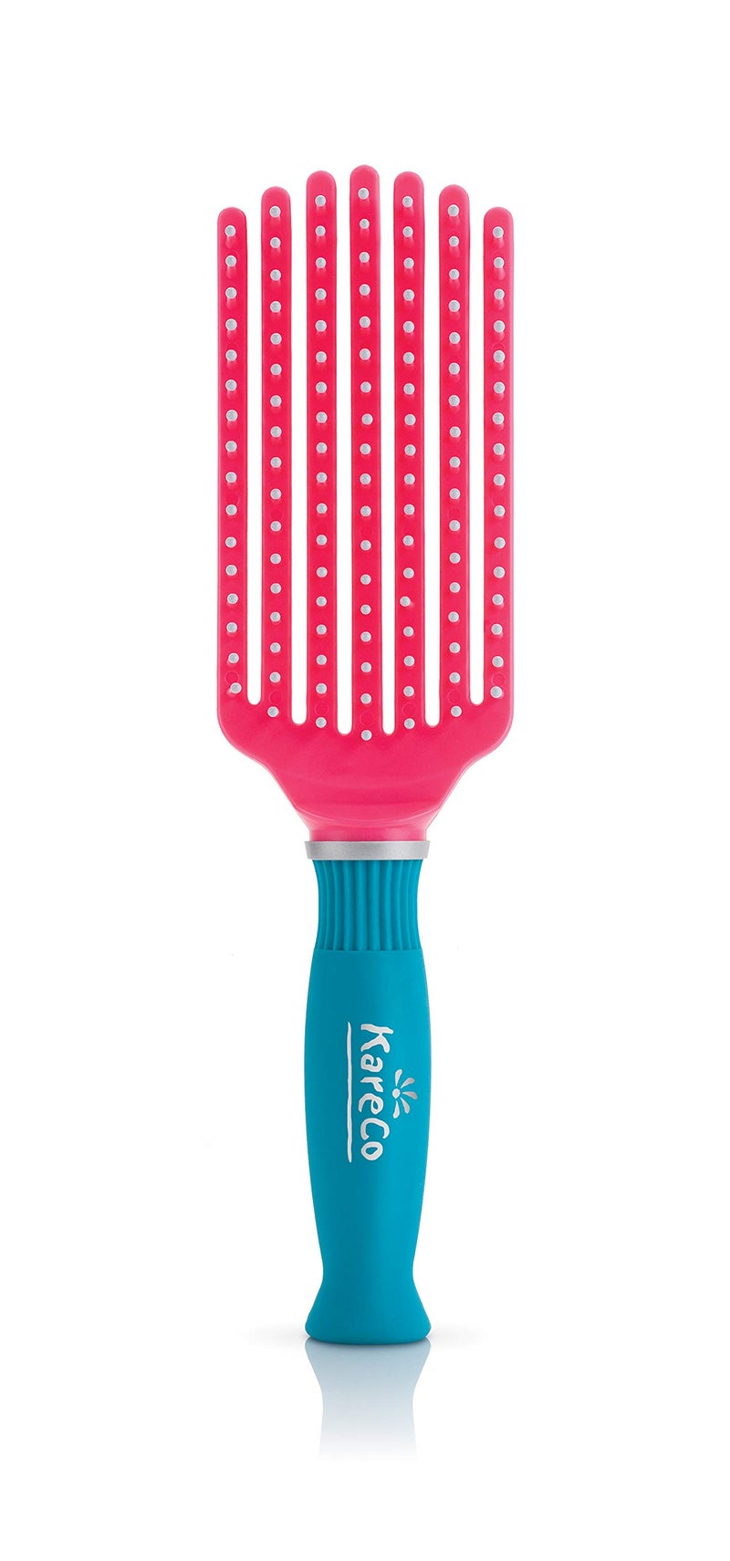 KareCo Tangle Buster Brush, Detangler for All Hair Types, Small in Teal and Pink