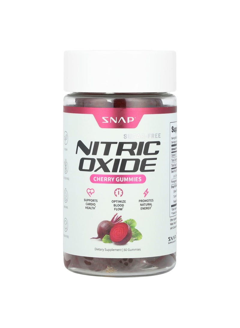 Nitric Oxide Gummies, Cherry, Sugar-Free, 60 Gummies