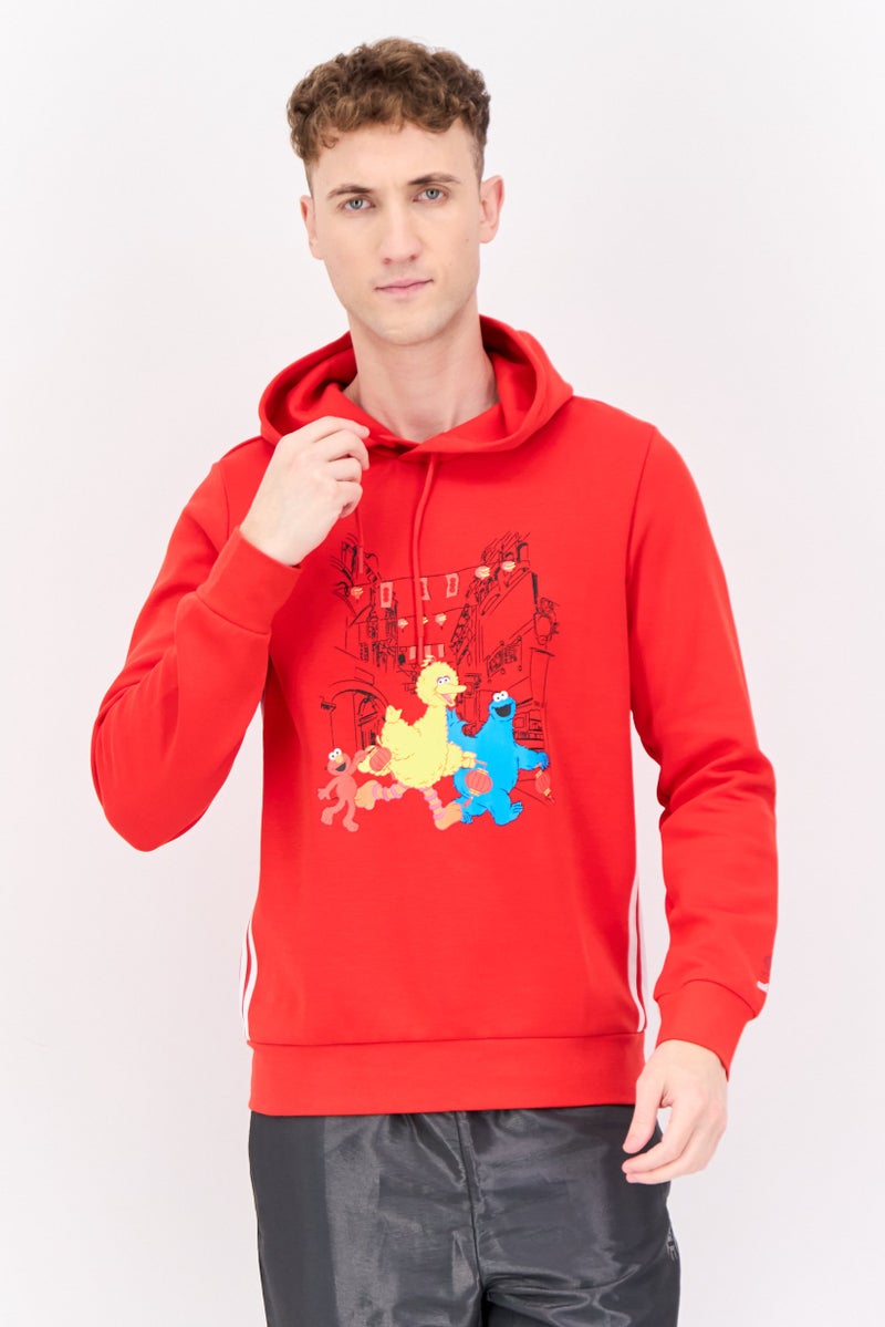 Adidas Men Sportswear Fit Long Sleeves Outdoor Sweatshirt, Red - Image 1