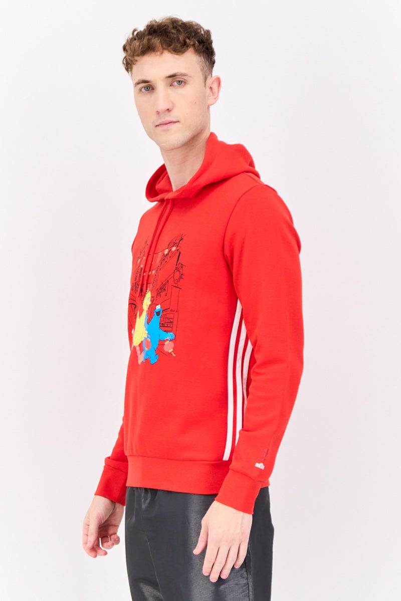 Adidas Men Sportswear Fit Long Sleeves Outdoor Sweatshirt, Red - Image 2