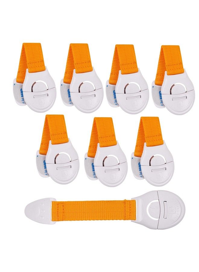 KitschKitsch 8Pcs Baby Infant Child Proofing Safety Locks Latches Door Cupboard Cabinet Fridge Drawer Locks (Yellow) - Image 1