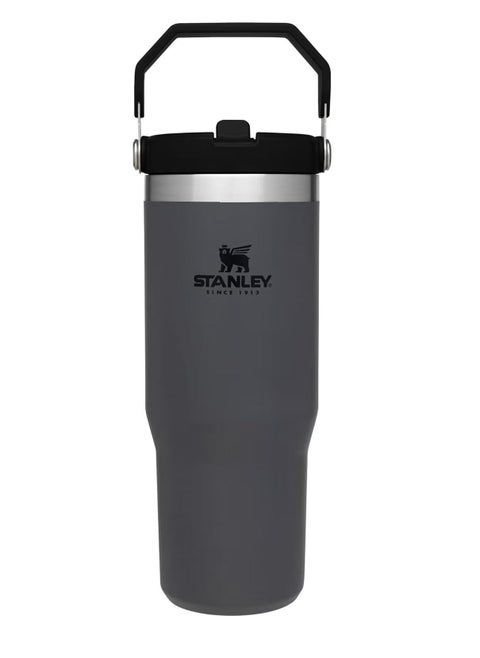 STANLEY IceFlow 30 oz Stainless Steel Tumbler with Leak-Resistant Flip Straw - Vacuum Insulated Water Bottle for Home, Office, or Car, Keeps Drinks Cold for 12 Hours, Charcoal Color