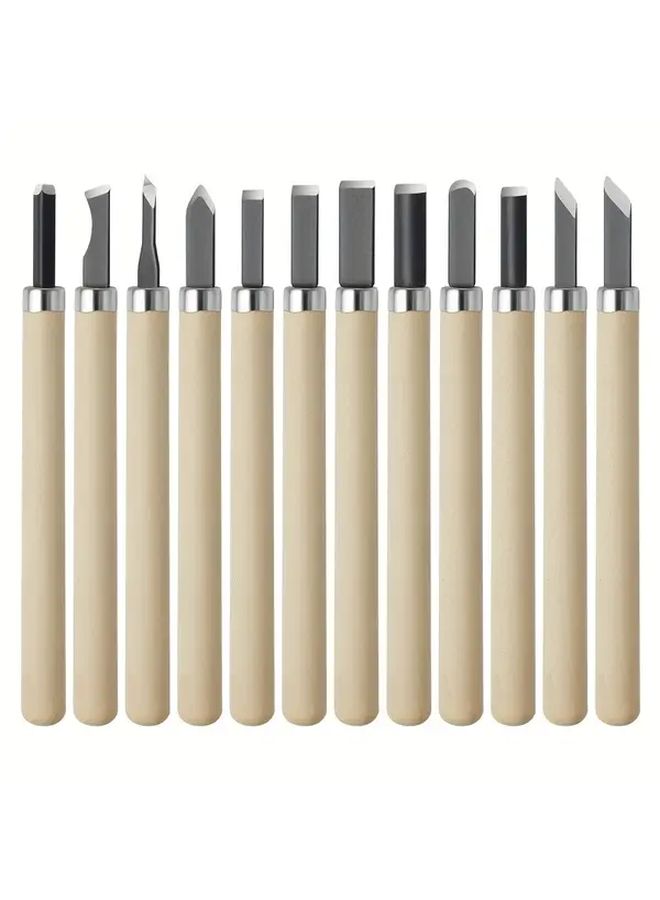 Wood Carving Knife No 12 Large Beveled Mouth Manual Hand Carving Tool with Blade and Wood Handle - Image 5