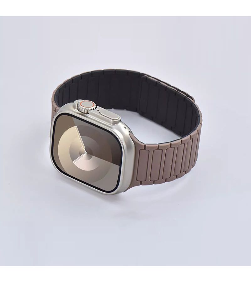 3 Black With Love Orange Magnetic Strap Compatible With Apple Watch 42 44 45 49 S10 46mm Stylish Replacement Featuring Strong Magnets - Image 3