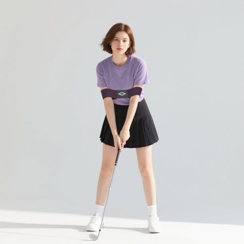 Scott Edward Pro Golf Swing Training Aid,Swing Correcting Arm Band Correct Training Swing Gesture Alignment Practice Tool for Golf Beginners,Female,Girl,Woman(Purple) - Image 3