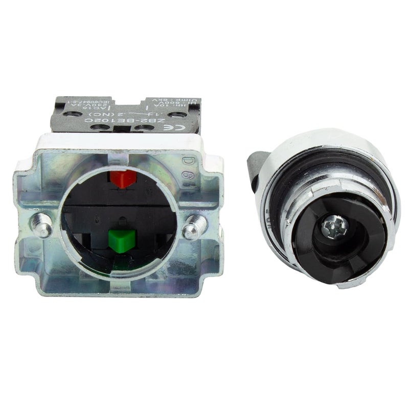 SHOPCORP Rotary Switch - 2-Position Selector Switch Maintained - 22mm Mounting Hole - Electric NO NC Latching - 220VAC Voltage and 10A Contact Current - (4 Pack) - Image 3