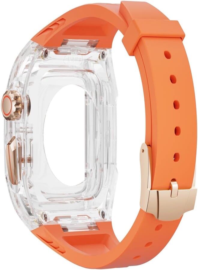 Next Store Silicone Watch Band with Transparent Frame Easy Installation Waterproof 49mm Watch Strap with Screwdriver Compatible with iWatch Ultra/Ultra 2.