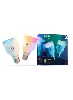 LIFX Clean  A19 1100 lumens  Full Color with Antibacterial HEV  Wi-Fi Smart LED Light Bulb  No Bridge Required  Compatible Alexa  Hey Google  HomeKit and Siri  2-Pack