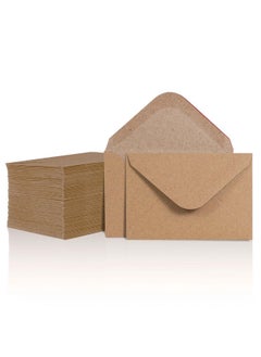 MATICAN Gift Card Envelopes 100Count Mini Envelopes Kraft Paper Business Card Envelopes Bulk Tiny Envelope Pockets For Small Note Cards Brown 4 X 2.7 Inches  - Image 1