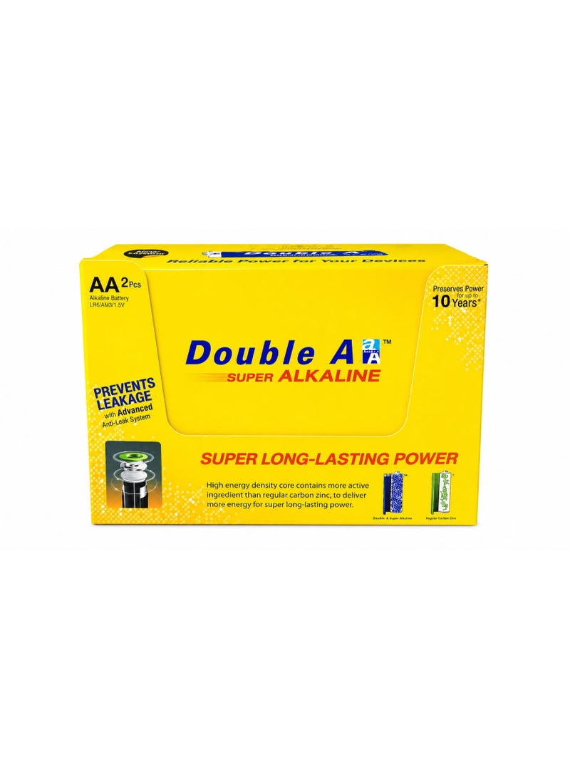 دبل إيه Double A Super Alkaline AA Batteries 1.5V Long-Lasting Power Anti-Leak Technology - Image 1