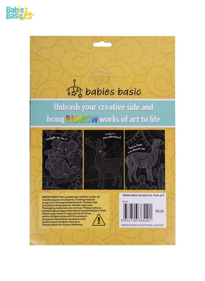 Babies Basic - Magic Scration Art, Custom Designe Made Specially For Kids Of All Ages, Each Pack Includes 3 Unique Designs - Image 1