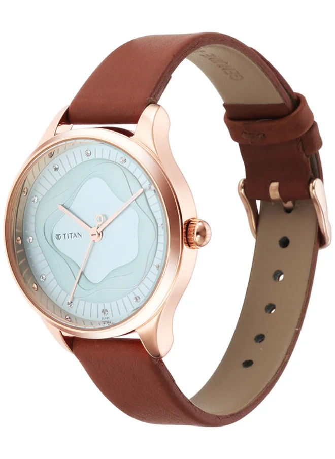تيتان Leather Analog Wrist Watch 2649WL02