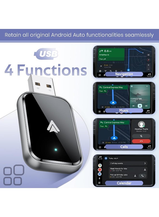 HaMeby Wireless Android Auto Adapter for Android, Convert Wired to Wireless, Mini Size with Extension USB-C/Type-C, Stable Control & No Delay, Supports Car Original Control - Image 5