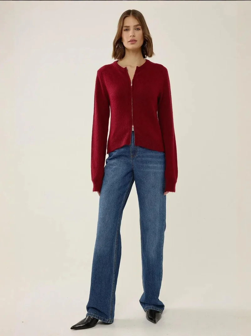 HICCUP Zippered Knit Cardigan