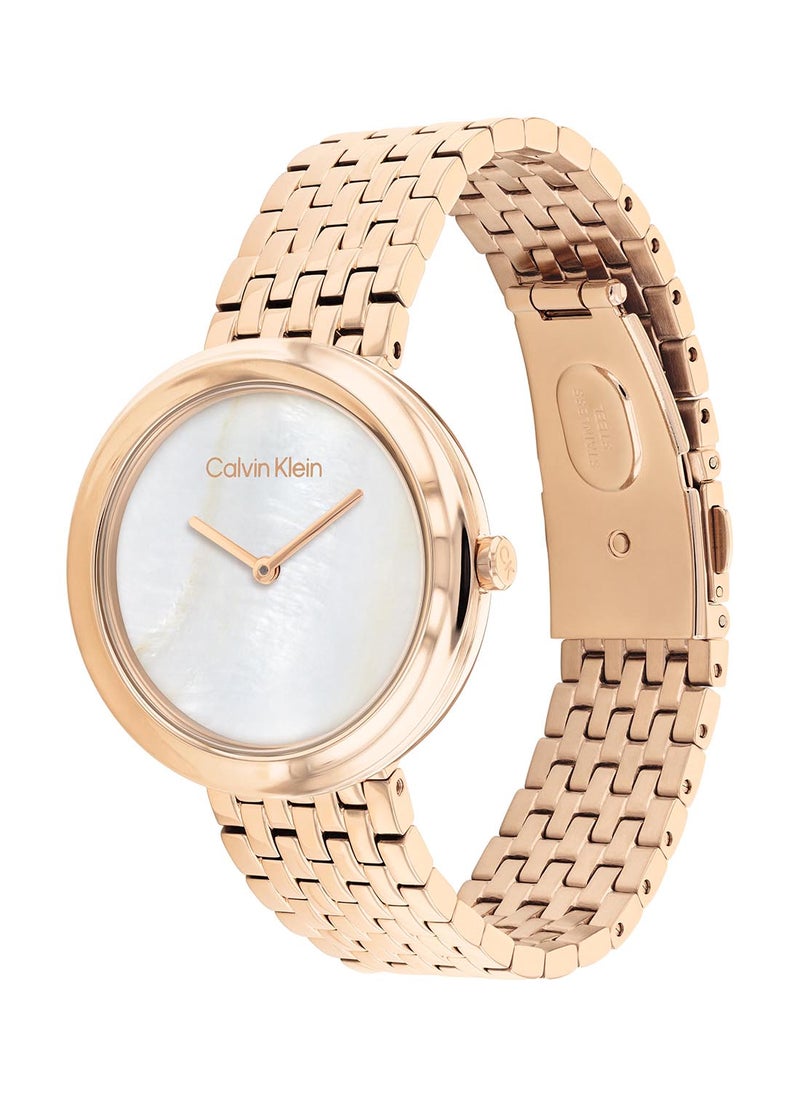 CALVIN KLEIN ساعة يد نسائية من الستانلس ستيل بعقارب دائرية الشكل 25200322 - 34 ملم  - Image 1