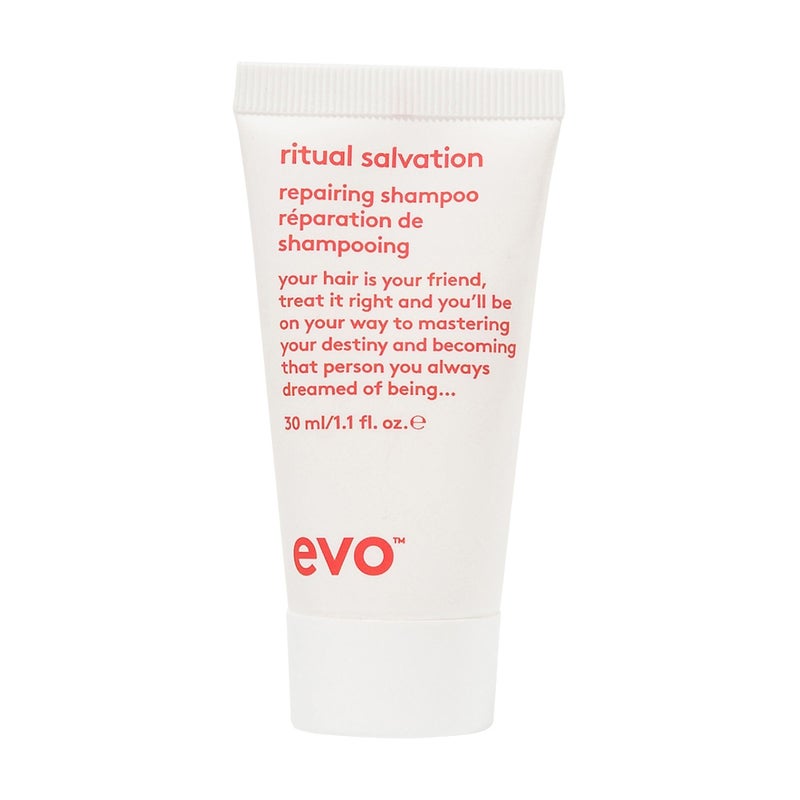 EVO Ritual Salvation Repairing Shampoo - Gently Cleanses, Treats Damaged & Brittle Hair & Protects Color - Travel Size, 30ml / 1.01fl.oz - Image 1