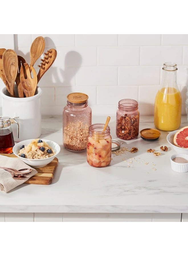 Ball Collectors Edition Vintage Rose Colored Canning Jars, Regular Mouth Quart Jars with Lids and Bands, 32 Oz Each, Pack of 2 - Image 4