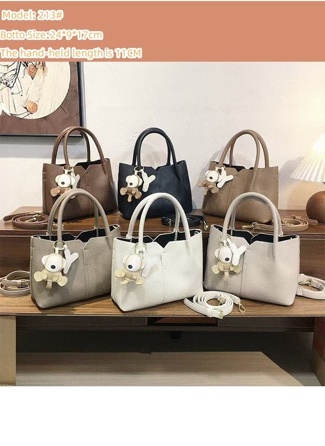 JCB CHIC Shoulder Bags for Women，PU Leather Tote Crossbody Bag Soft Large Capacity，Fashionable Travel Shoulder Bag  Tote Handbag  Weekender Bag Shopper Handbag Travel Purse(213 Black)  - Image 2