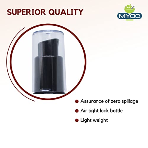 MYOC Amber Color Square Glass Bottle Sun Protect Bottles Portable Refillable & Reusable Storage Container with Lid for Personal & Beauty Care Oils Face Serum Toners - 50ml (Pack of 4) - Image 4