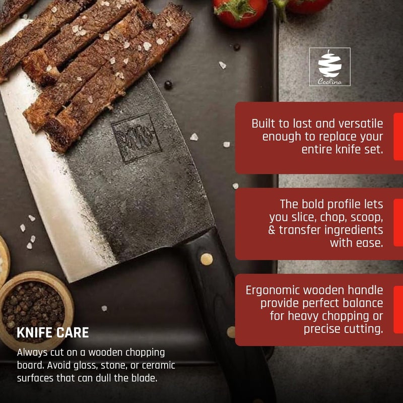 COOLINA Promaja Knife – Carving, BBQ, Meat Cutting, Slicing, Butcher & Chef Knife – Essential Kitchen Tool - Image 4