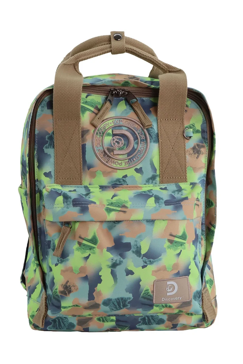 Discovery Discovery Cave Backpack 13L – Lightweight, Eco-Friendly Laptop Backpack, Everyday Bag with Multiple Pockets. Green Camouflage