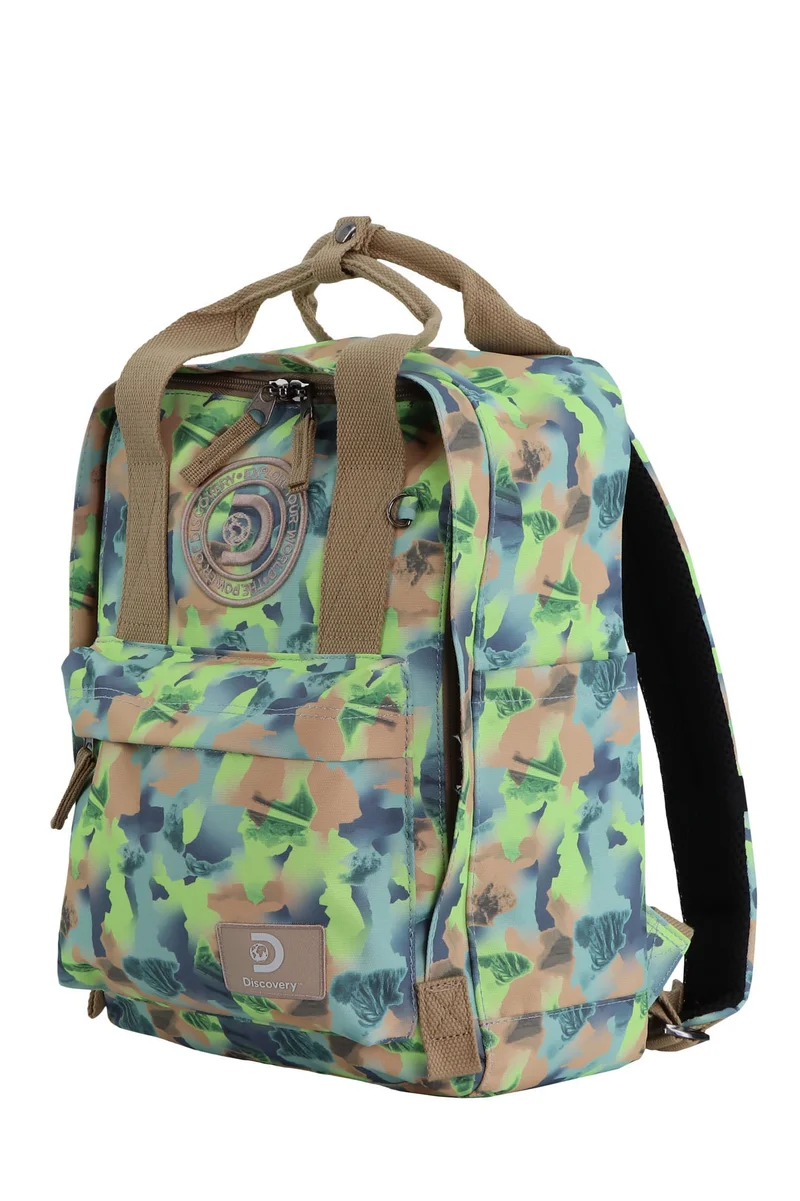 Discovery Discovery Cave Backpack 13L – Lightweight, Eco-Friendly Laptop Backpack, Everyday Bag with Multiple Pockets. Green Camouflage