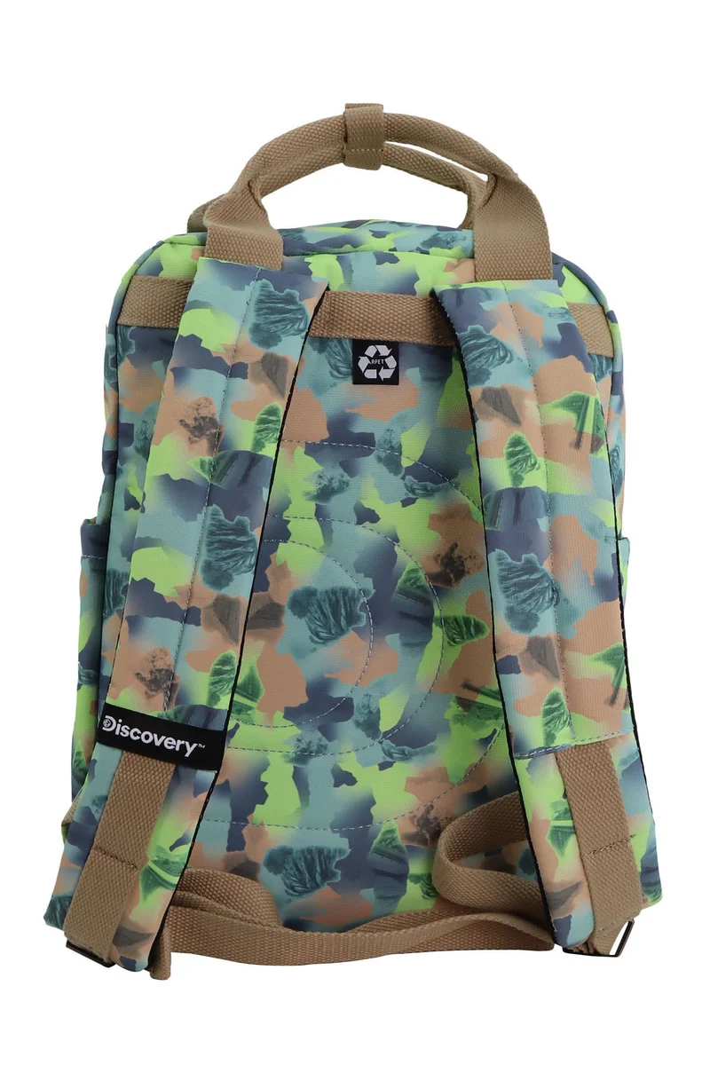 Discovery Discovery Cave Backpack 13L – Lightweight, Eco-Friendly Laptop Backpack, Everyday Bag with Multiple Pockets. Green Camouflage
