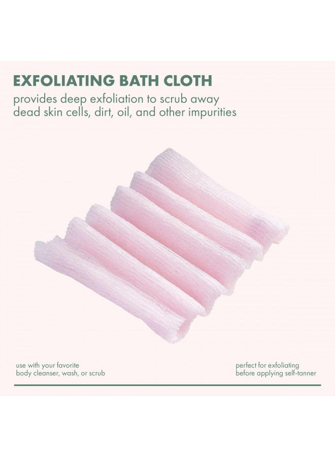 Ecotools EcoTools Exfoliating Bath Cloth, Gently Removes Dirt, Oil, & Skin Impurities, Leaves Skin Soft & Supple, Eco Friendly Wash Cloth For Cleansers, Exfoliating Towel, Works For Face & Body, 6 Count - Image 4