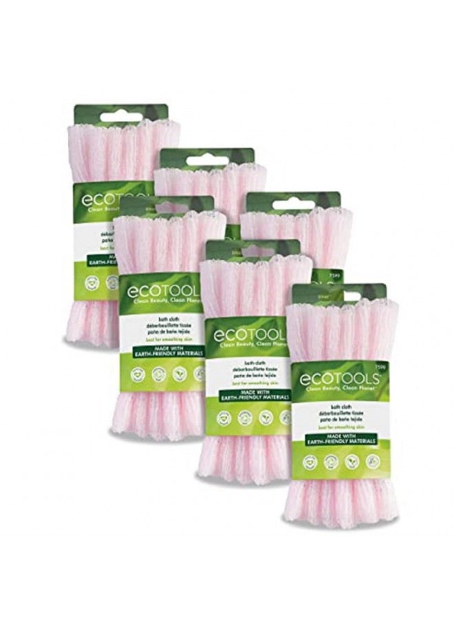 Ecotools EcoTools Exfoliating Bath Cloth, Gently Removes Dirt, Oil, & Skin Impurities, Leaves Skin Soft & Supple, Eco Friendly Wash Cloth For Cleansers, Exfoliating Towel, Works For Face & Body, 6 Count - Image 2