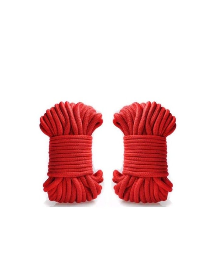 Bukela 2 Roll 10M Soft Cotton Rope, Natural Durable Long Cotton Rope for Crafts Wall Hangings Plant Hangers Knotting (Red)  - Image 1