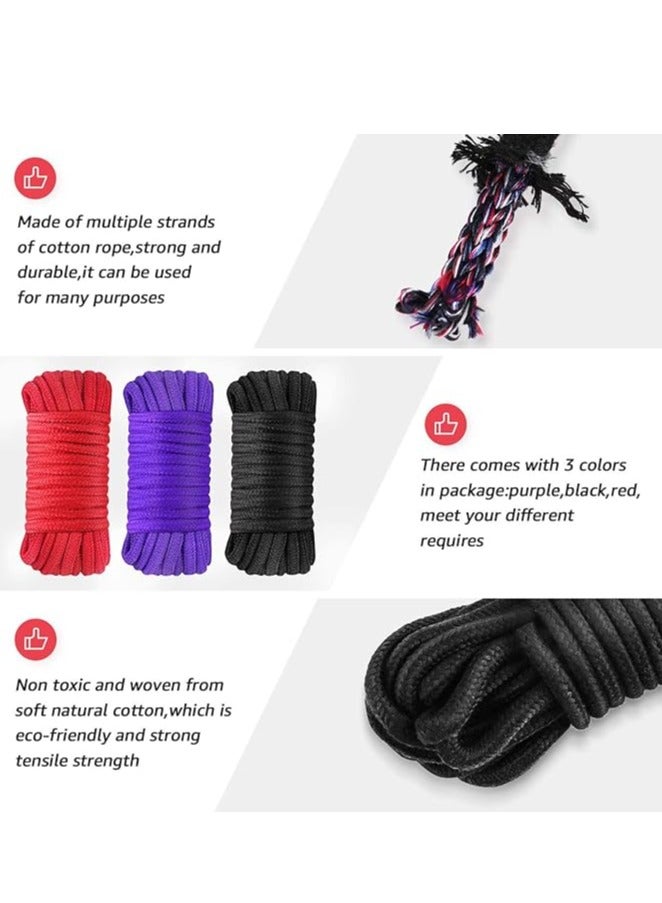 Bukela 2 Roll 10M Soft Cotton Rope, Natural Durable Long Cotton Rope for Crafts Wall Hangings Plant Hangers Knotting (Red)  - Image 3