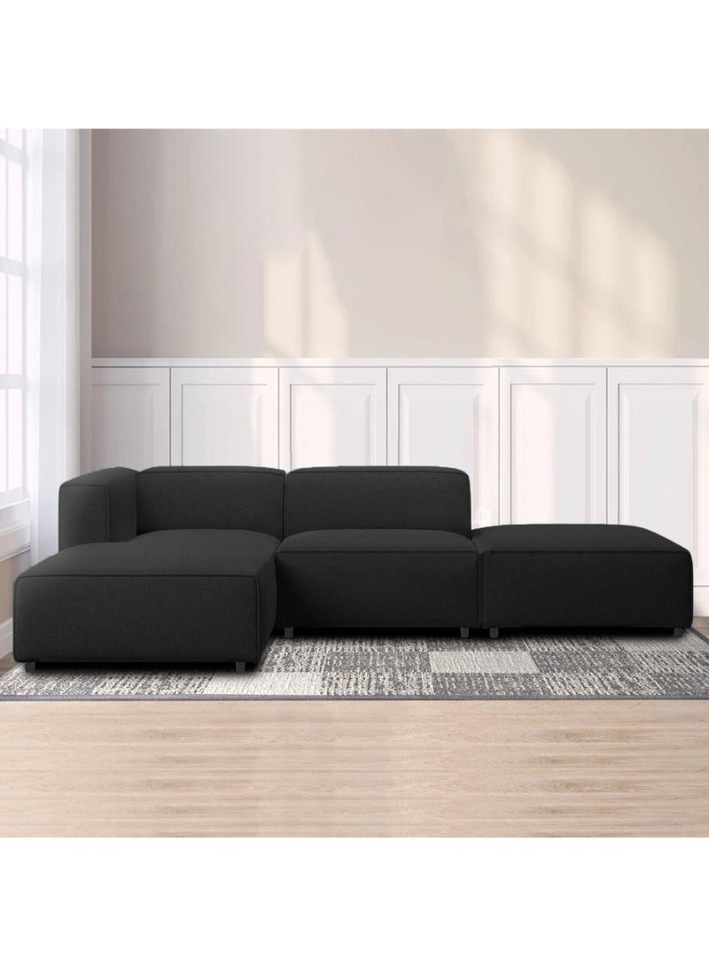 KARNAK كنبة كارناك بون بلاك 3 مقاعد على شكل حرف L مصنوعة من البوليستر باللون الأسود - Image 2