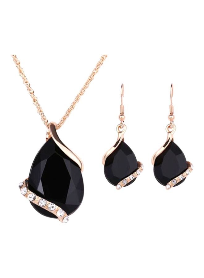 Sharpdo 2-Piece Alloy Water Drop Stone Studded Jewelry Set - Image 2