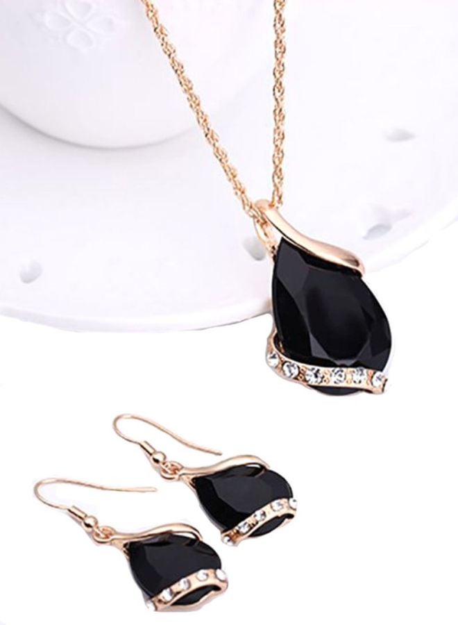Sharpdo 2-Piece Alloy Water Drop Stone Studded Jewelry Set - Image 3