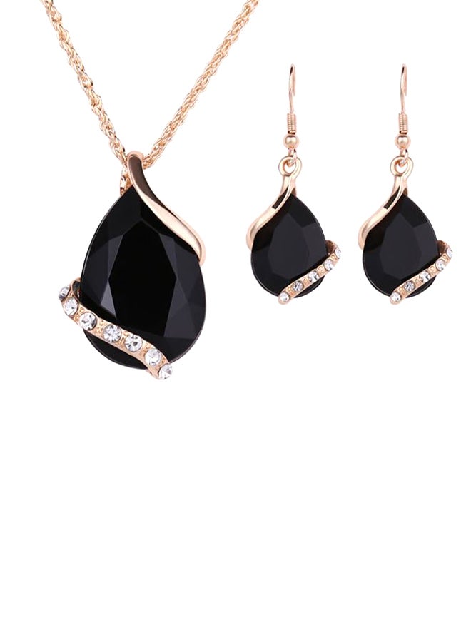 Sharpdo 2-Piece Alloy Water Drop Stone Studded Jewelry Set - Image 1