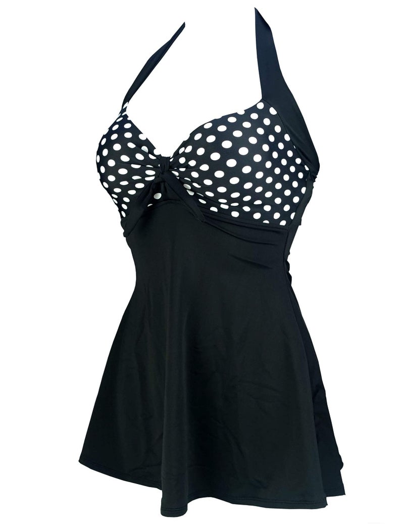 Avidlove Swimsuits for Women Two Piece Retro Tankini Set Halter Swimsuit Vintage Bathing Suits with Boyshorts,Polka Top,XX-Large - Image 3