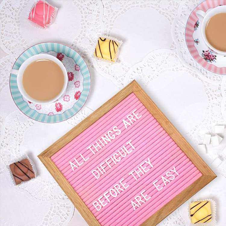 Hiflyer Felt Board Felt Letter Board, 10 x 10 inch Message Board Word Board Letter Board Sign Bulletin Board Letters, Pregnancy Announcements Baby Announcement Sign, Valentines Day Gifts for Her Letterboard (Pink) - Image 2