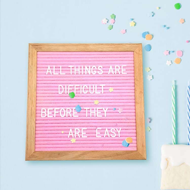 Hiflyer Felt Board Felt Letter Board, 10 x 10 inch Message Board Word Board Letter Board Sign Bulletin Board Letters, Pregnancy Announcements Baby Announcement Sign, Valentines Day Gifts for Her Letterboard (Pink) - Image 3