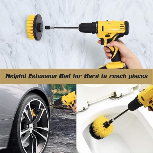 VANITYA 8 Pcs Power Drill Scrubber Brush Set, Attachments Scrub Brush Pads Set, Reusable Multipurpose Scrubbing Pad for Bathroom Surfaces, Grout, Floor, Shower, Tile, (Without Drill Machine) - Image 4