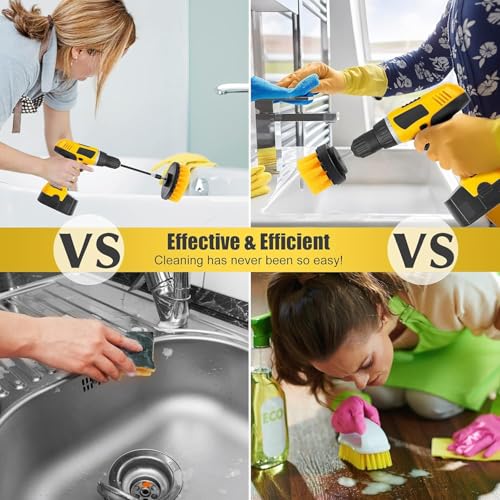 VANITYA 8 Pcs Power Drill Scrubber Brush Set, Attachments Scrub Brush Pads Set, Reusable Multipurpose Scrubbing Pad for Bathroom Surfaces, Grout, Floor, Shower, Tile, (Without Drill Machine) - Image 5