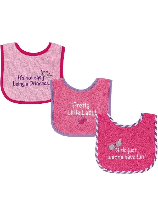 Luvable Friends unisex-baby Cotton Terry Drooler Bibs With Peva Back - Image 1