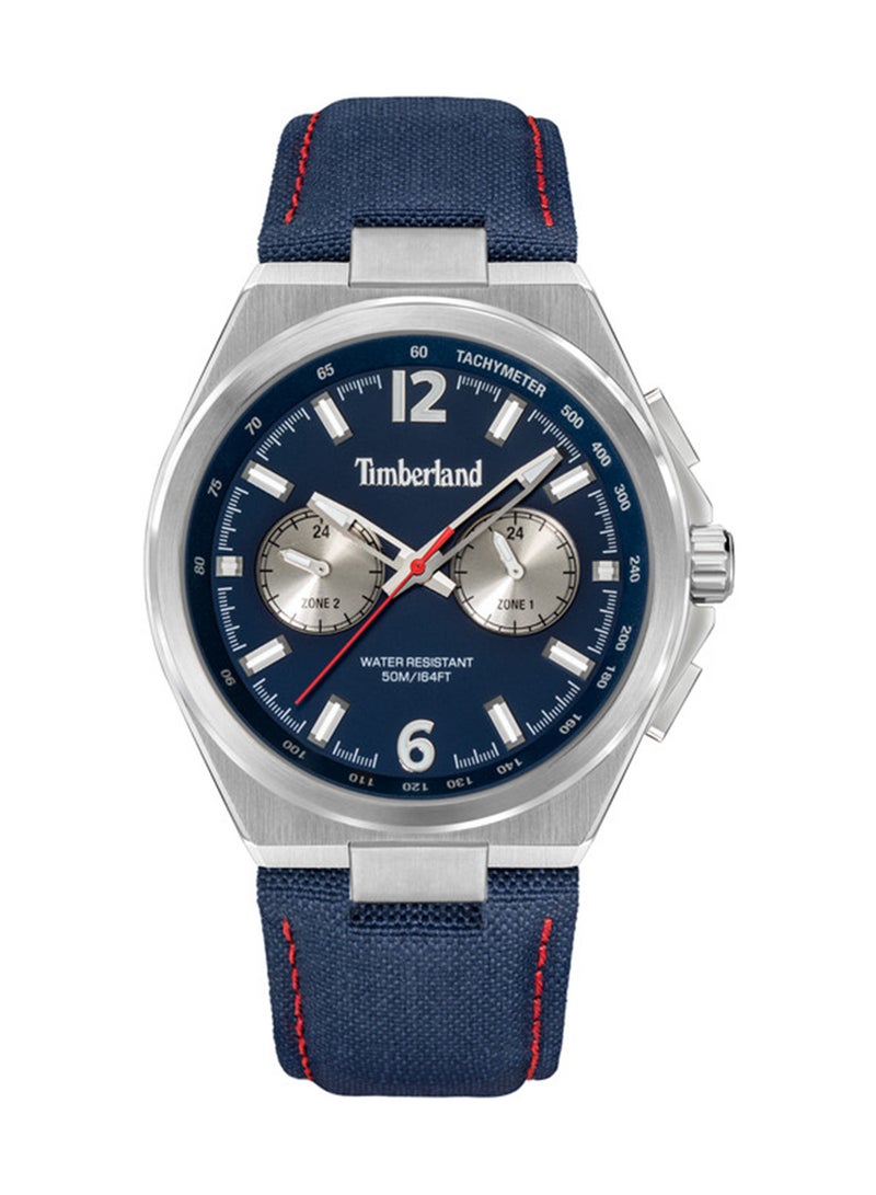 Timberland Men Jonesboro Blue Dial Nylon Strap Multifunction Watch for Men, 44mm - Image 1
