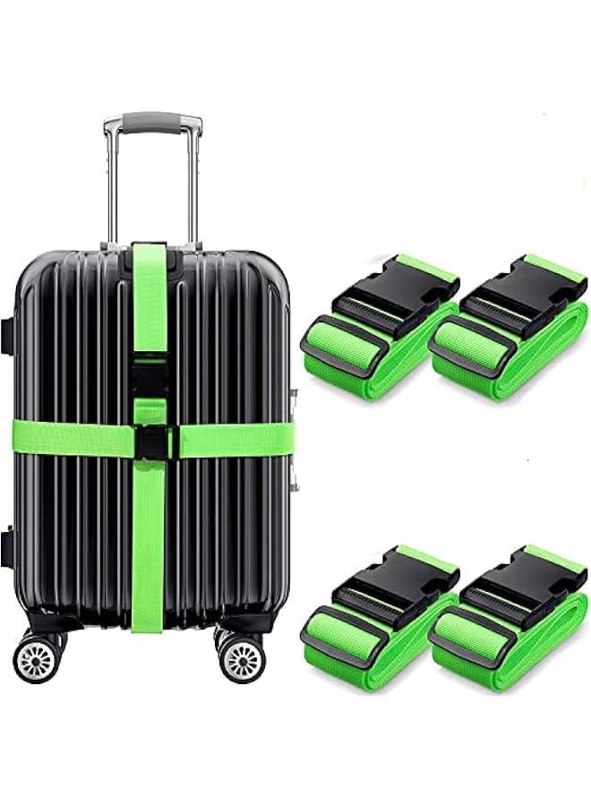 BWSJ Luggage Stra 4 PCS,  Travel Belt Suitcase Strap, 74 x 2 Inches Suitcase Stra Wide Adjustable ing Luggage Stra Travel Belts Accessories for Travel Bag Closure - Image 1