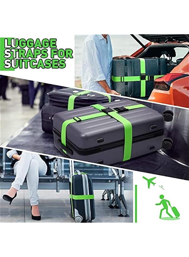 BWSJ Luggage Stra 4 PCS,  Travel Belt Suitcase Strap, 74 x 2 Inches Suitcase Stra Wide Adjustable ing Luggage Stra Travel Belts Accessories for Travel Bag Closure - Image 2
